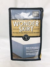Wonder Skirt Bedskirt Twin Size Wrap Around 15-in Drop Length Medium Blue