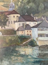 Oil Painting 1950 Russian School Church Expressionism Expressionist