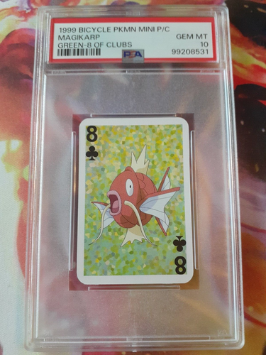 SEQUENTIAL 1999 Pokemon Gyarados + Magikarp Bicycle Mini Playing Cards PSA 10 - Picture 4 of 5