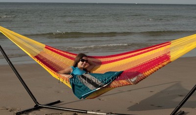COTTON MAYAN Mexican Yucatan Hammock Double Hand Woven