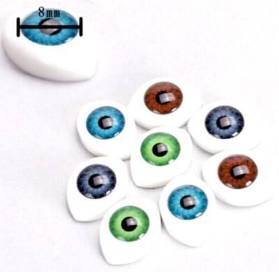 Glasaugen 8mm Cabochons, Scrapbooking, Puppenherstellung, Augäpfel 2St.