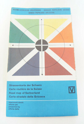 Swedish Sweden Vintage Travel Map Volksbank Banque Populaire Suisse