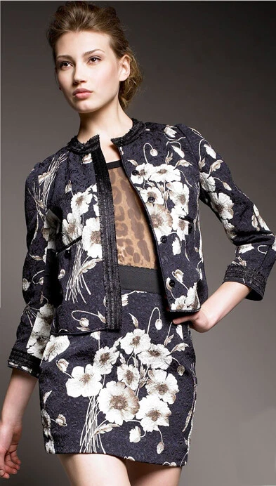 Manteau/veste Manches Courtes Dolce & Gabbana - Imprimé Floral, Taille US8/IT44, Neuf Avec étiquettes