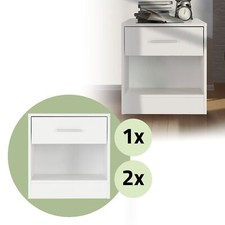 Table de nuit commode avec tiroir console armoire blanc 1 ou set de 2 au choix