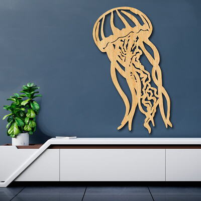 JellyFish Cut out, Wood plaque sign, Home decor, wood Craft supplies