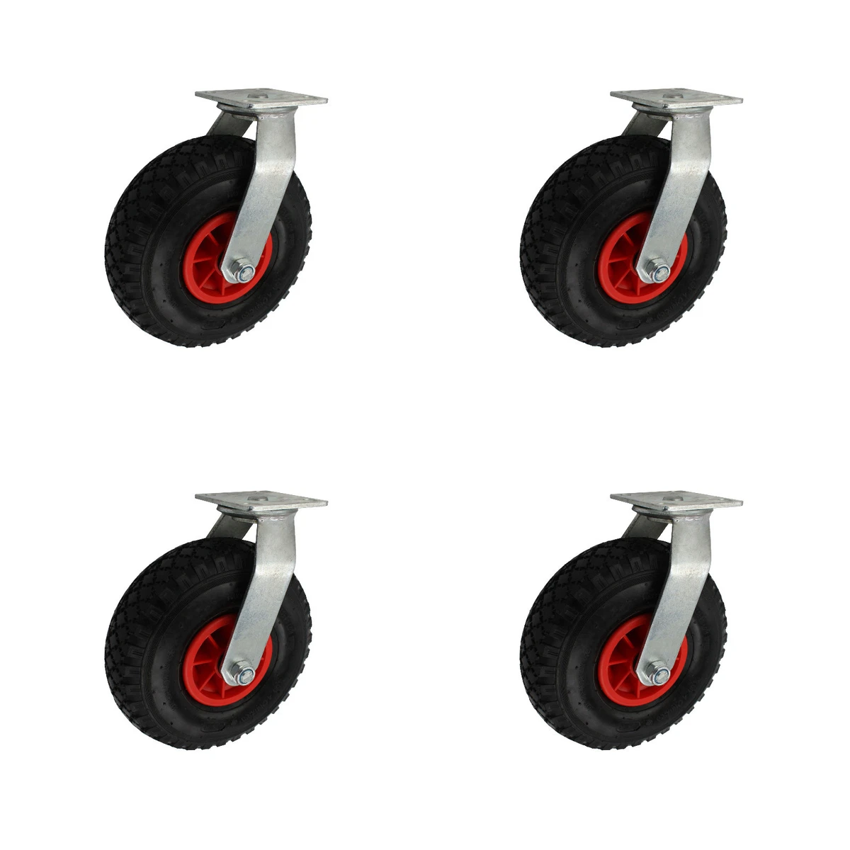 Satz Transportgeräterollen Gummi 100 mm Rückenloch Lenkrolle mit ohne Bremse eBa