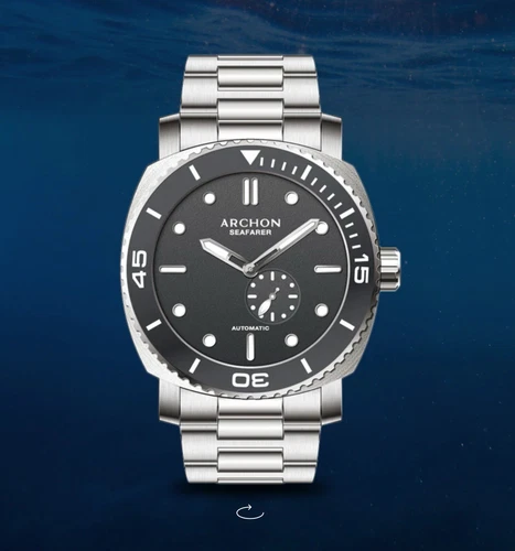Orologio subacqueo automatico Archon SF03 quadrante grigio opaco Superluminova nuovo