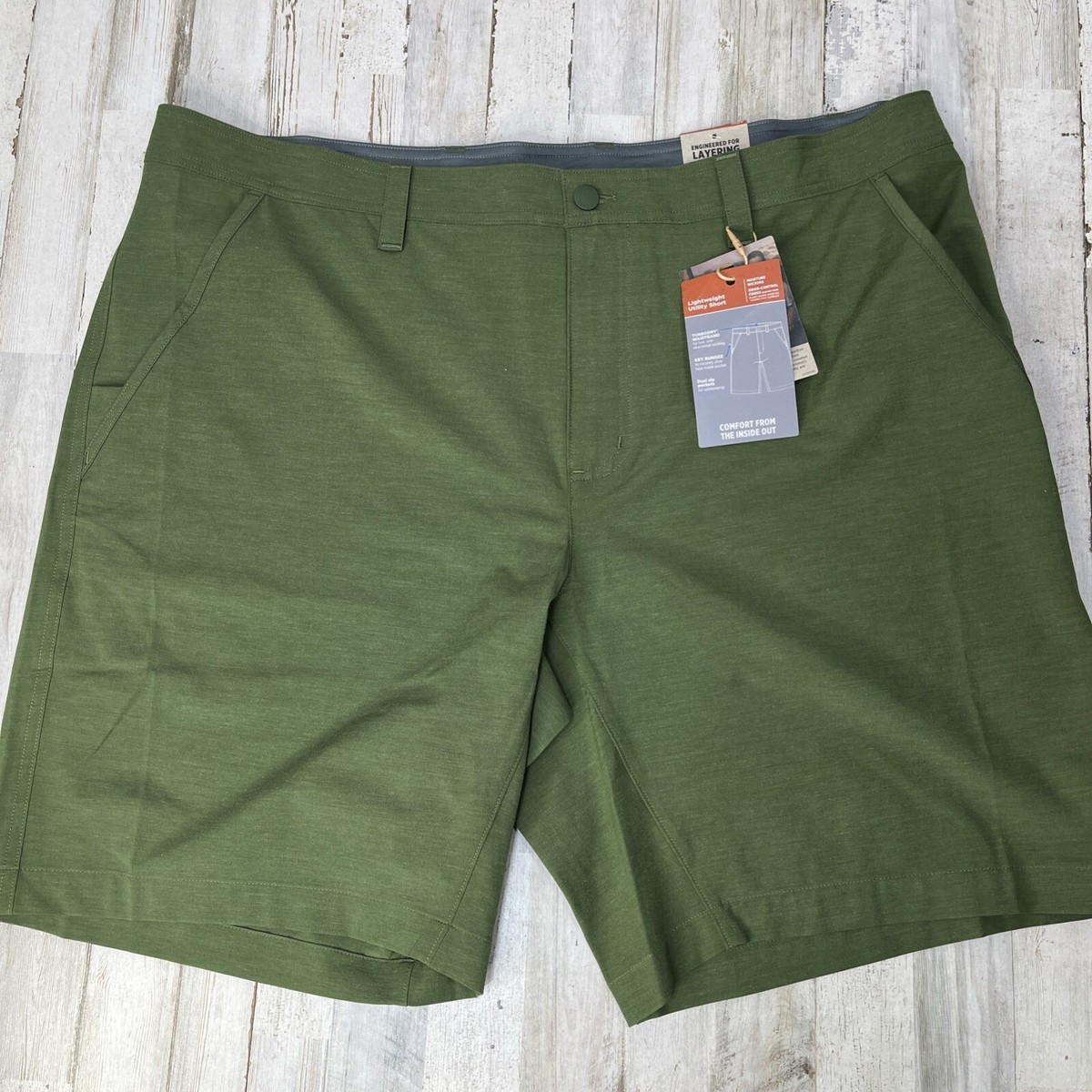Men's Jockey Grey Performance Shorts Sz 36 Lightweight Green