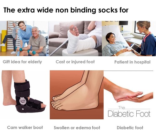 Extra breite Socken für Lymphödem geschwollene Füße Bein bariatrische Socken medizinischer Guss... - Bild 7 von 7