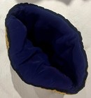 Vintage Navy Blue  Velvet Tea Cozy Mirrored With Pearl Beads Gold Trim — photo 6