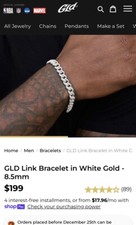 6 Inch GLD Link Bracelet In Gold 8.5mm