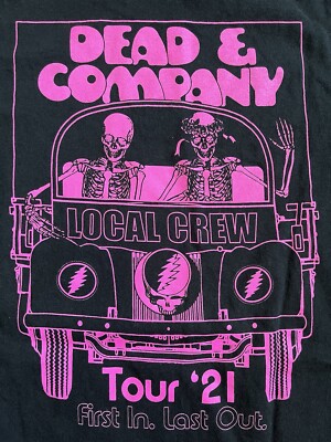Dead and Company Shirt Local Crew Grateful Online Ceramics Tour Skeletons Garcia