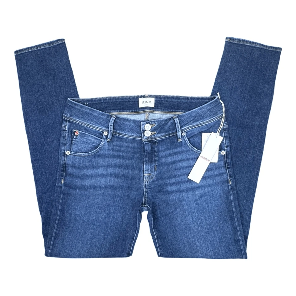 Pantalones de mezclilla Hudson Jeans Collin tiro medio ajustados talla 29 Journee lavado oscuro elásticos Foto 2 de 4