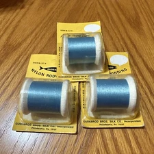 3 Spools Gudebrod Rod Building Thread 230 Light Blue 50 Yds Per Spool Size A