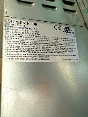 1U Supermicro Server X10slh-ln6tf X10SLH-N6-ST031 Configuration