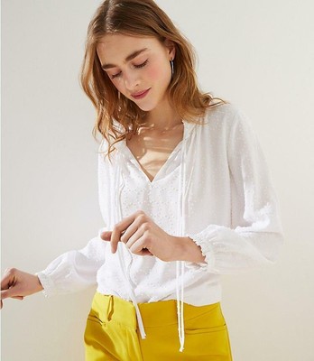loft tie neck blouse
