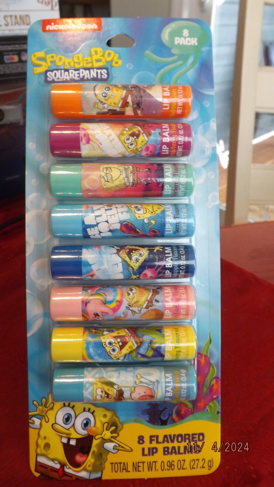 Nickelodeon SpongeBob SquarePants Flavored Lip Balms--8 Pack--Brand New ...