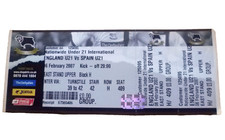 Ticket- U-21 International Match ENGLAND v SPAIN, 06 February 2007 (Unused)