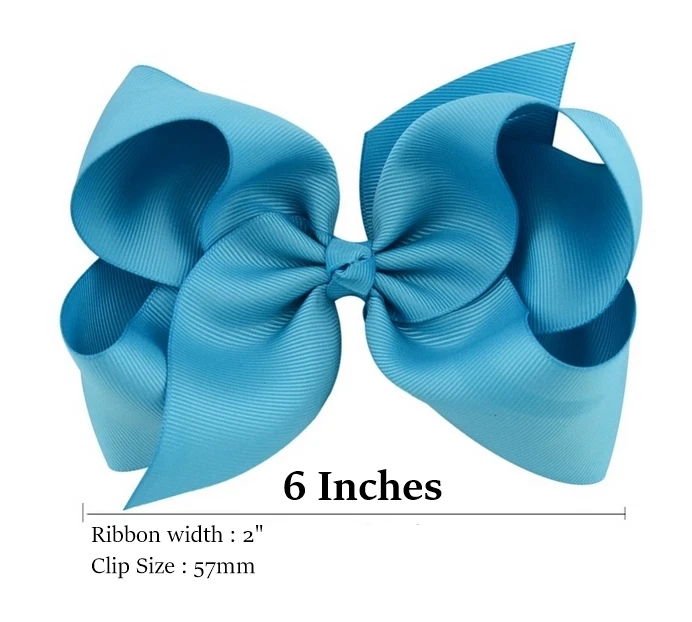 6" Big Bow Hair Bow Pin Alligator Clip Girls Ladies - Image 4 of 4
