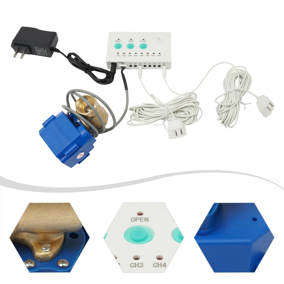 DN20 Detector de Fugas de Agua Sistema Automático de Válvula de Apagado de Fugas de Agua con Sensores Foto 4 de 4