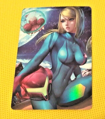 Samus Aran METROID Anime ACG Waifu Gold Cartoon Beauty Holo Card