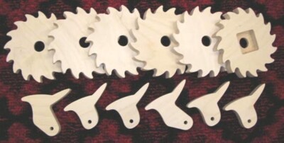 Gears and Stops for our Quilting Frame Plans - Rachets Cogs Set Wooden
