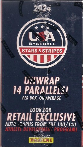 2024 Panini USA Stars & Stripes Baseball Factory Sealed Blaster Box 2 Hits - Picture 3 of 3