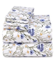 RUVANTI 100 Pure Premium Cotton Sheets Queen Size 4 Pcs Set, Breathable