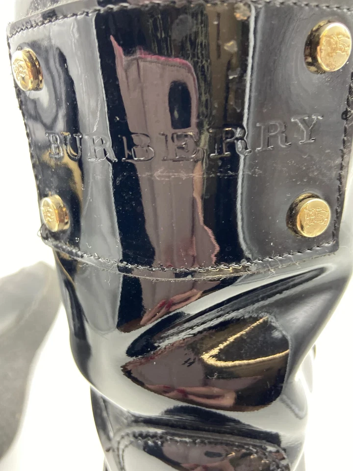 Botas de nieve originales para mujer BURBERRY charol negro cuña palanca - EU 41 Foto 4 de 4