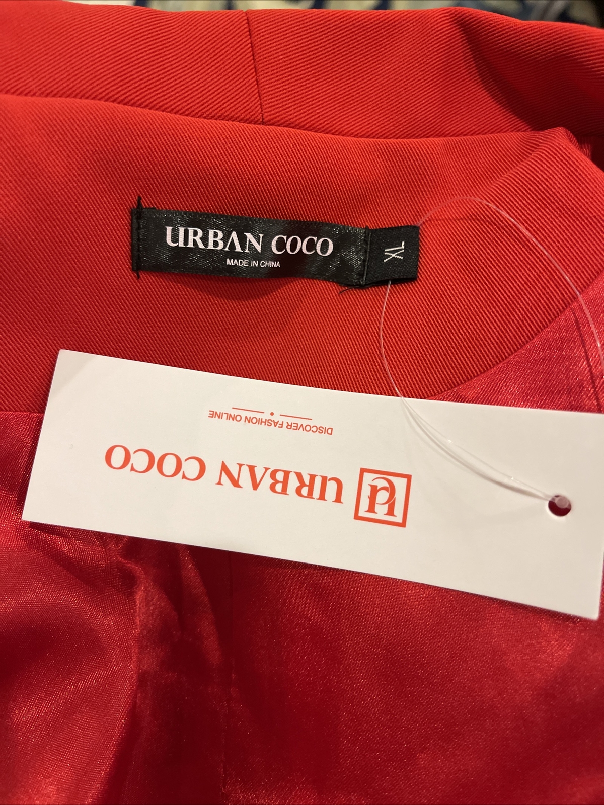 Urban CoCo Women's Red Office Blazer Jacket Open Front Size XL Lined New image 9