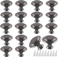 18 Pieces Drawer Knobs, 30mm Gray Cabinet Knobs, Drawer Pulls Round-type Gray