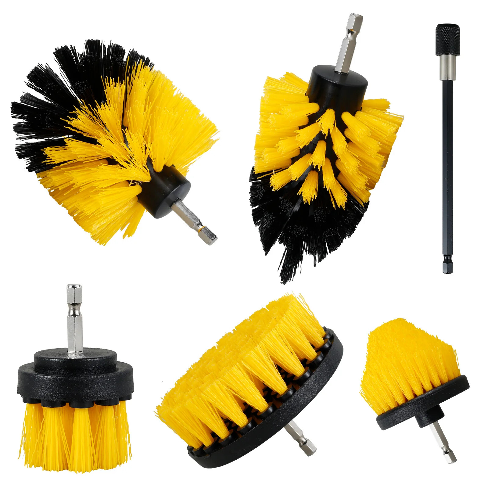 5PCS Hot Electric Drill Brush Kit Power Cleaning Attachment Set Scrub Brush New