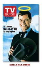 DALLAS LARRY HAGMAN J.R. FRIDGE MAGNET 1982 TV GUIDE COVER 3.5 X 5.5 