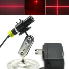 650nm 200mW Red Dot Line Cross Laser Diode Module Locator 5V Adapter Holder