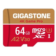 Gigastone Game Pro 64GB Micro SD Card 4K UHD V30 Waterproof Shockproof