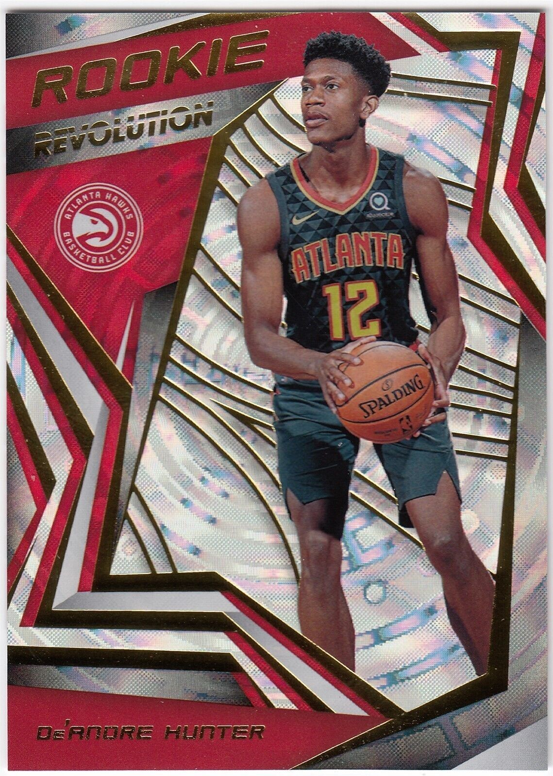 2019-20 Panini Revolution Rookie Fractal De'ANDRE HUNTER #4 Atlanta Hawks RC
