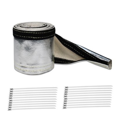 Heat Shroud Sleeve Aluminized Sleeving for Ultimate Heat Protection with Hook...