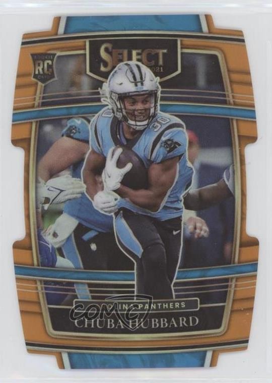 2021 Panini Select Concourse Orange Prizm Die-Cut /249 Chuba Hubbard Rookie RC