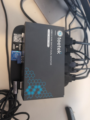 Steetek S Teetek USB 3.0 KVM Switch Dual Monitor 2 Port Box, 4K@60Hz  - NO CORDS
