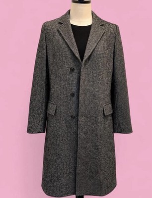Vintage Harris Tweed Wool Herringbone Overcoat Georgetown University Shop USA