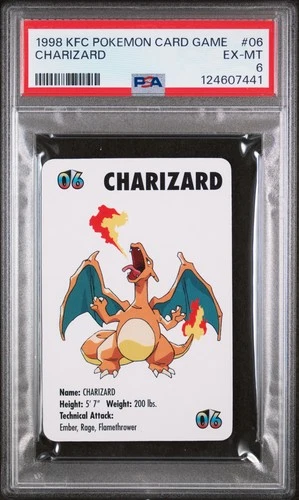 1998 KFC POKEMON CARD GAME #06 CHARIZARD PSA 6