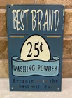 VINTAGE BEST BRAND WASHING POWDER TIN SIGN