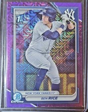 2024 1st Bowman Chrome Purple Mojo Refractor /250 Ben Rice #BCP-186 Yankees RC