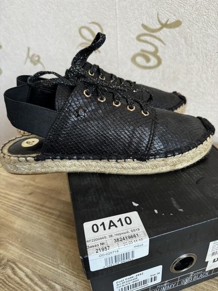 Women Espadrilles Black Textile 38