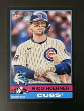 2025 Topps Heritage Nico Hoerner Black Border SP #52 Chicago Cubs /50