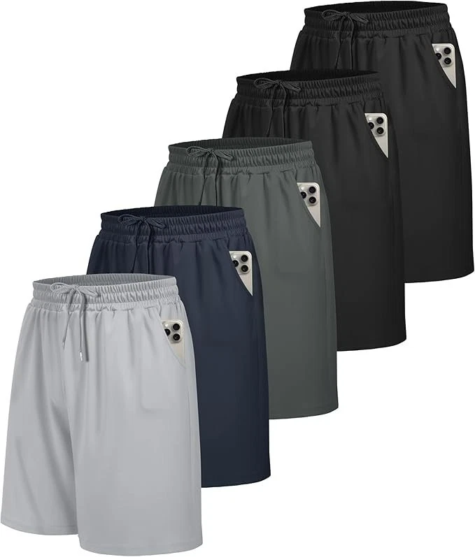 BOOJO 5 Pack Mens Gym Shorts with Pockets Large Waist Quick Dry Running Sports
Opens in a new window