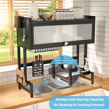 Over Sink Dish Drying Rack With Cover Space Saving Kitchen Storage