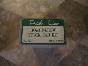 HOn3 Denver & Rio Grande Western/D&RGW 30' Stock Car, Rail Line Kit #132, NOS