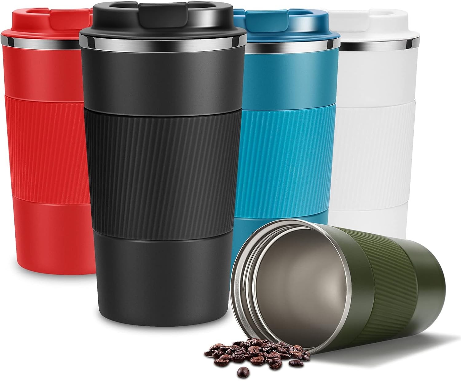 YINJAM Travel Mug 510ml Reusable Insulated Coffee Cups Vacuum Insulation Stainl