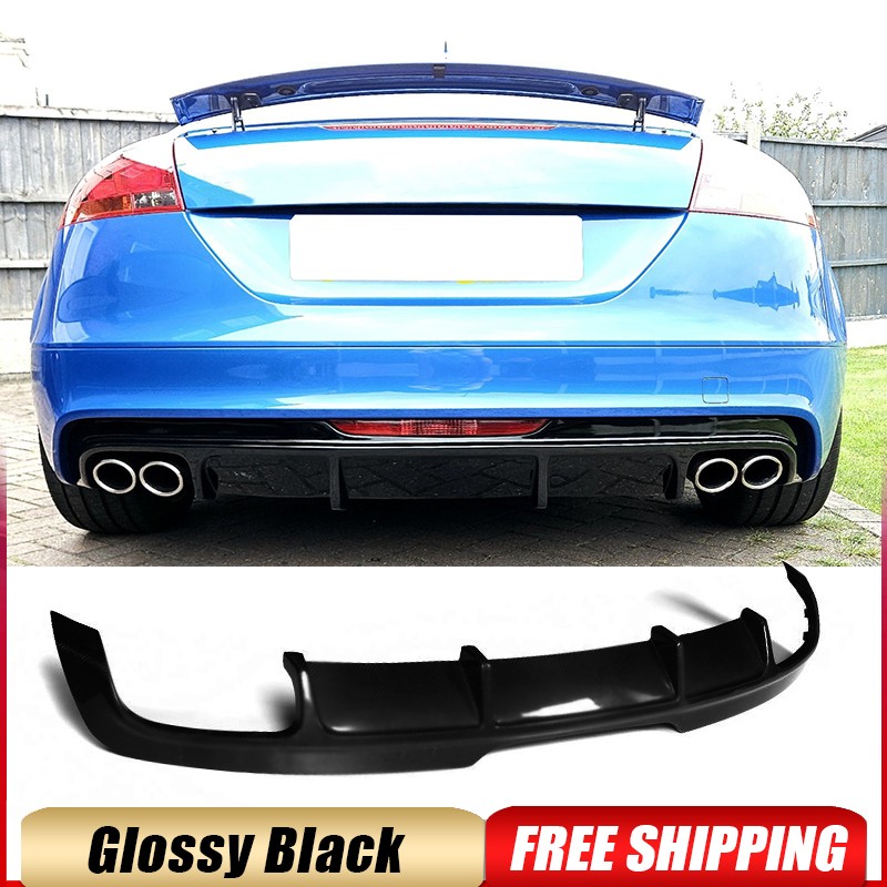 For Audi TTS 2008-14 Audi TT 13-14 Gloss Black Rear Bumper Diffuser Lip Spoiler